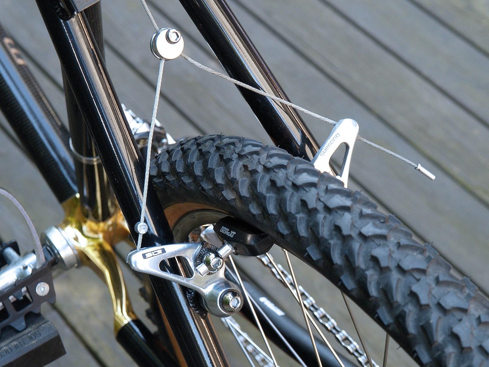 Groepset van een racefiets in detail